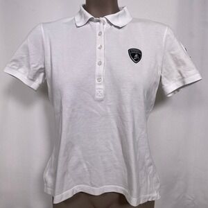 Tod's for Lamborghini White Embellished Polo Shirt Women's SMALL